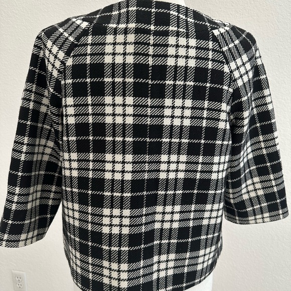 Worthington Black and White Plaid Button Down Light Jacket - Picture 4 of 5